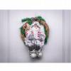 MagicHome Dekorácia Vianoce Santa sediaci vo venci 30 cm MagicHome Dekorácia Vianoce Santa sediaci vo venci 30 cm