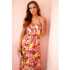 Legínovo Dámske maxi šaty na ramienkach s potlačou červené Farba: Červená, Veľkosť: UNI Legínovo Dámske maxi šaty na ramienkach s potlačou červené Farba: Červená, Veľkosť: UNI