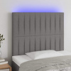 vidaXL Čelo postele s LED tmavosivé 80x5x118/128 cm látka vidaXL Čelo postele s LED tmavosivé 80x5x118/128 cm látka