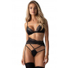 Obsessive Sexy komplet Lobellis - 3 dielny Čierna XS/S Obsessive Sexy komplet Lobellis - 3 dielny Čierna XS/S