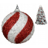 Vianočná guľa na stromček polystyrénová bielo-červená LIZATKO na vianočný stromček 10cm Vianočná guľa na stromček polystyrénová bielo-červená LIZATKO na vianočný stromček 10cm