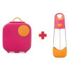 Box na občerstvenie stredný + Fľaša so slamkou 600 ml - ružová/oranžová Box na občerstvenie stredný + Fľaša so slamkou 600 ml - ružová/oranžová