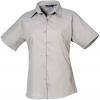 PREMIER PR 302 / Dámska popelínová košeľa s krátkym rukávom - silver M PREMIER PR 302 / Dámska popelínová košeľa s krátkym rukávom - silver M