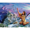 Diamantový obraz Indiánka medzi vlkmi Diamantový obraz Indiánka medzi vlkmi