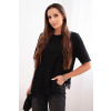 Legínovo Dámska asymetrická bavlnená blúzka s čipkou dole biela Farba: Čierna, Veľkosť: UNI Legínovo Dámska asymetrická bavlnená blúzka s čipkou dole biela Farba: Čierna, Veľkosť: UNI