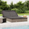 vidaXL 2-miestne lehátko so strieškou sivé 213x118x97 cm polyratan vidaXL 2-miestne lehátko so strieškou sivé 213x118x97 cm polyratan
