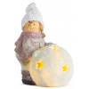 Postavička MagicHome Vianoce, Dievčatko s guľou LED, terakota, 13x9x15 cm Postavička MagicHome Vianoce, Dievčatko s guľou LED, terakota, 13x9x15 cm