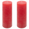 Červená parafínová sviečka rustikálna 20 cm, 90 h, sada 2 ks Červená parafínová sviečka rustikálna 20 cm, 90 h, sada 2 ks