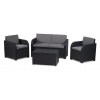 Záhradný nábytok Keter Modena set s odkladacím stolíkom grafitová / sivá, 610016 Záhradný nábytok Keter Modena set s odkladacím stolíkom grafitová / sivá, 610016