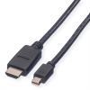 VALUE Kábel Mini DisplayPort, Mini DP-HDTV, ST/ST, čierny, 2 m