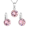 Sada šperkov s kryštálmi Swarovski náušnice, retiazka a prívesok ružové okrúhle 39140.3 Sada šperkov s kryštálmi Swarovski náušnice, retiazka a prívesok ružové okrúhle 39140.3