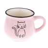 Hrnček keramický s mačkou - ružový 213 ml Hrnček keramický s mačkou - ružový 213 ml