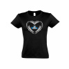Dámské triko SRDCE s motivem BMW GS ADVENTURE, černé M Dámské triko SRDCE s motivem BMW GS ADVENTURE, černé M