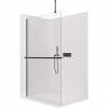 CERANO - Sprchová zástena Walk-in Onyx Top Round Ľ/P - 8 mm - guľatá vzpera + polička/držiak na uteráky - čierna matná, transparentné sklo - 90x200 cm CERANO - Sprchová zástena Walk-in Onyx Top Round Ľ/P - 8 mm - guľatá vzpera + polička/držiak na uteráky - čierna matná, transparentné sklo - 90x200 cm