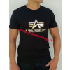 Alpha Industries Basic T Shirt Foil Print Black/Gold tričko pánske Veľkosť: XXL, Farba: čierná/zlatá Alpha Industries Basic T Shirt Foil Print Black/Gold tričko pánske Veľkosť: XXL, Farba: čierná/zlatá