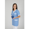 Bluzón s prekladaným výstrihom ''V'', bledomodrá + biely lem, 42 (Zdravotnícke oblečenie) Bluzón s prekladaným výstrihom ''V'', bledomodrá + biely lem, 42 (Zdravotnícke oblečenie)