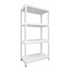Kovový regál policový Biedrax 60 x 60 x 180 cm, biely - 4 police biele lamino 12mm Kovový regál policový Biedrax 60 x 60 x 180 cm, biely - 4 police biele lamino 12mm