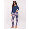Dámske pyžamo s károvanými nohavicami modrá | ružová XL Forever Pink 5906694074585 Dámske pyžamo s károvanými nohavicami modrá | ružová XL Forever Pink 5906694074585
