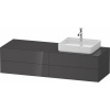 DURAVIT White Tulip závesná skrinka pod umývadlo na dosku (umývadlo vpravo), 4 zásuvky, 1600 x 550 x 408 mm, grafit vysoký lesk, WT4867RH1H10000 DURAVIT White Tulip závesná skrinka pod umývadlo na dosku (umývadlo vpravo), 4 zásuvky, 1600 x 550 x 408 mm, grafit vysoký lesk, WT4867RH1H10000