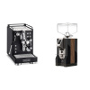 La Pavoni Mini Cellini, black + Eureka Mignon Specialita, WD black, walnut La Pavoni Mini Cellini, black + Eureka Mignon Specialita, WD black, walnut