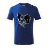 Border kólia obrys hlavy - Tričko detské bavlnené - 122 cm/6 rokov ( Kráľovská modrá ) Border kólia obrys hlavy - Tričko detské bavlnené - 122 cm/6 rokov ( Kráľovská modrá )