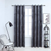 zahrada-XL Zatemňovacie závesy s očkami 2 ks, zamat, antracitové 140x245cm 134498 zahrada-XL Zatemňovacie závesy s očkami 2 ks, zamat, antracitové 140x245cm 134498