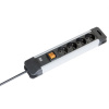 Predlžovačka CONNECTUS, 4xUTE 230V, vypínač, 2m kábel 1.5mm², hliník, čierna Predlžovačka CONNECTUS, 4xUTE 230V, vypínač, 2m kábel 1.5mm², hliník, čierna