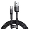 Baseus nylonový USB kábel USB-C QC3.0 3A 0,5M černošedý CATKLF-AG1 Baseus nylonový USB kábel USB-C QC3.0 3A 0,5M černošedý CATKLF-AG1