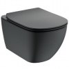 Ideal Standard Tesi - Závesné WC s doskou SoftClose, Aquablade, čierna T3546V3