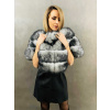 Kožušinové pončo líška 24FL4280 white/black Kožušinové pončo líška 24FL4280 white/black