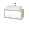 Dreja Umývadlová skriňa STORM SZZ 80 (umývadlo Kube) - D04 Dub / L01 Biela vysoký lesk Dreja Umývadlová skriňa STORM SZZ 80 (umývadlo Kube) - D04 Dub / L01 Biela vysoký lesk