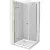 Mexen Roma, sprchovací kút 70 (dvere) x 70 (stena) cm, 6mm číre sklo, zlatý profil + slim sprchová vanička 5cm, 854-070-070-50-00-4010 Mexen Roma, sprchovací kút 70 (dvere) x 70 (stena) cm, 6mm číre sklo, zlatý profil + slim sprchová vanička 5cm, 854-070-070-50-00-4010