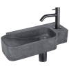 Umývadielko Reba prírodný kameň matná čierna farba 36x19x8 cm umývadlová batéria 1 Umývadielko Reba prírodný kameň matná čierna farba 36x19x8 cm umývadlová batéria 1
