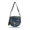 Dámska bočná kabelka Zellia Zlb12 tmavomodrá-strieborná - listová - Dámska bočná kabelka Zellia Zlb12 tmavomodrá-strieborná - listová -