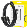 Kábel Baseus USB - USB typ C / microUSB / Lightning 1,5 m čierny Kábel Baseus USB - USB typ C / microUSB / Lightning 1,5 m čierny
