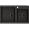 Mexen Tomas, granitový drez 800x500x190 mm, 2-komorový, čierna-zlatá metalíza s čiernym sifónom, 6516802000-75-B Mexen Tomas, granitový drez 800x500x190 mm, 2-komorový, čierna-zlatá metalíza s čiernym sifónom, 6516802000-75-B