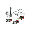 Sada 2-sekciový hydraulický rozdeľovač 80L/min + 2x elektromagnetickýventil 6/2 + joystick s dvoma tlačidlami + dva lanovody Sada 2-sekciový hydraulický rozdeľovač 80L/min + 2x elektromagnetickýventil 6/2 + joystick s dvoma tlačidlami + dva lanovody