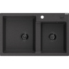Mexen Tomas, granitový drez 800x500x190 mm, 2-komorový, čierna škvrnitá s čiernym sifónom, 6516802000-76-B Mexen Tomas, granitový drez 800x500x190 mm, 2-komorový, čierna škvrnitá s čiernym sifónom, 6516802000-76-B
