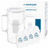 Sklenená filtračná kanvica Wessper D2 Borosilicate 3l biela + 5x filter Sklenená filtračná kanvica Wessper D2 Borosilicate 3l biela + 5x filter