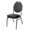Mextra Banketová stolička HERMAN DELUXE EKO, 166 čierna-strieborná/čierna eko-koža Mextra Banketová stolička HERMAN DELUXE EKO, 166 čierna-strieborná/čierna eko-koža