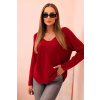 Kesi Dámsky sveter IT88 s viskózou a výstrihom do V Farba: Bordó, Veľkosť: UNI Kesi Dámsky sveter IT88 s viskózou a výstrihom do V Farba: Bordó, Veľkosť: UNI