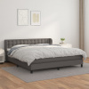 zahrada-XL Boxspring posteľ s matracom sivá 180x200 cm umelá koža 3127329 zahrada-XL Boxspring posteľ s matracom sivá 180x200 cm umelá koža 3127329