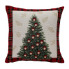 Povlak na polštář, gobelínový- VIANOČNÝ STROMČEK, kockovaný okraj* Povlak na polštář, gobelínový- VIANOČNÝ STROMČEK, kockovaný okraj*