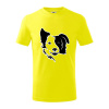 Border kólia obrys hlavy - Tričko detské bavlnené - 134 cm/8 rokov ( Citrónová ) Border kólia obrys hlavy - Tričko detské bavlnené - 134 cm/8 rokov ( Citrónová )