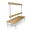 Basic Šatníková lavica obojstranná s opierkou a vešiakmi, v.160 x š.150 x h.69cm, RAL7035 sivá, drevo buk Basic Šatníková lavica obojstranná s opierkou a vešiakmi, v.160 x š.150 x h.69cm, RAL7035 sivá, drevo buk