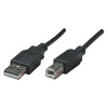 USB kábel (2.0), USB A samec - USB B samec, 3m, čierny USB kábel (2.0), USB A samec - USB B samec, 3m, čierny