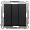 Kontakt-Simon Simon Trojitý spínač s LED osvětlením (modul) 10 AX, 250 V~, rychlospojky Matně černá TW31L.01/149 Kontakt-Simon Simon Trojitý spínač s LED osvětlením (modul) 10 AX, 250 V~, rychlospojky Matně černá TW31L.01/149