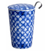 EIGENART TEAEVE 350 ml - dvojstenný porcelánový hrnček so sitkom a pokrievkou, modrý EIGENART TEAEVE 350 ml - dvojstenný porcelánový hrnček so sitkom a pokrievkou, modrý