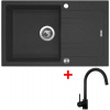 Sinks Linea 780 XC Granblack + Vitalia, čierna, matná Sinks Linea 780 XC Granblack + Vitalia, čierna, matná