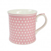 Porcelánový hrnček ružový s bodkami Porcelánový hrnček ružový s bodkami